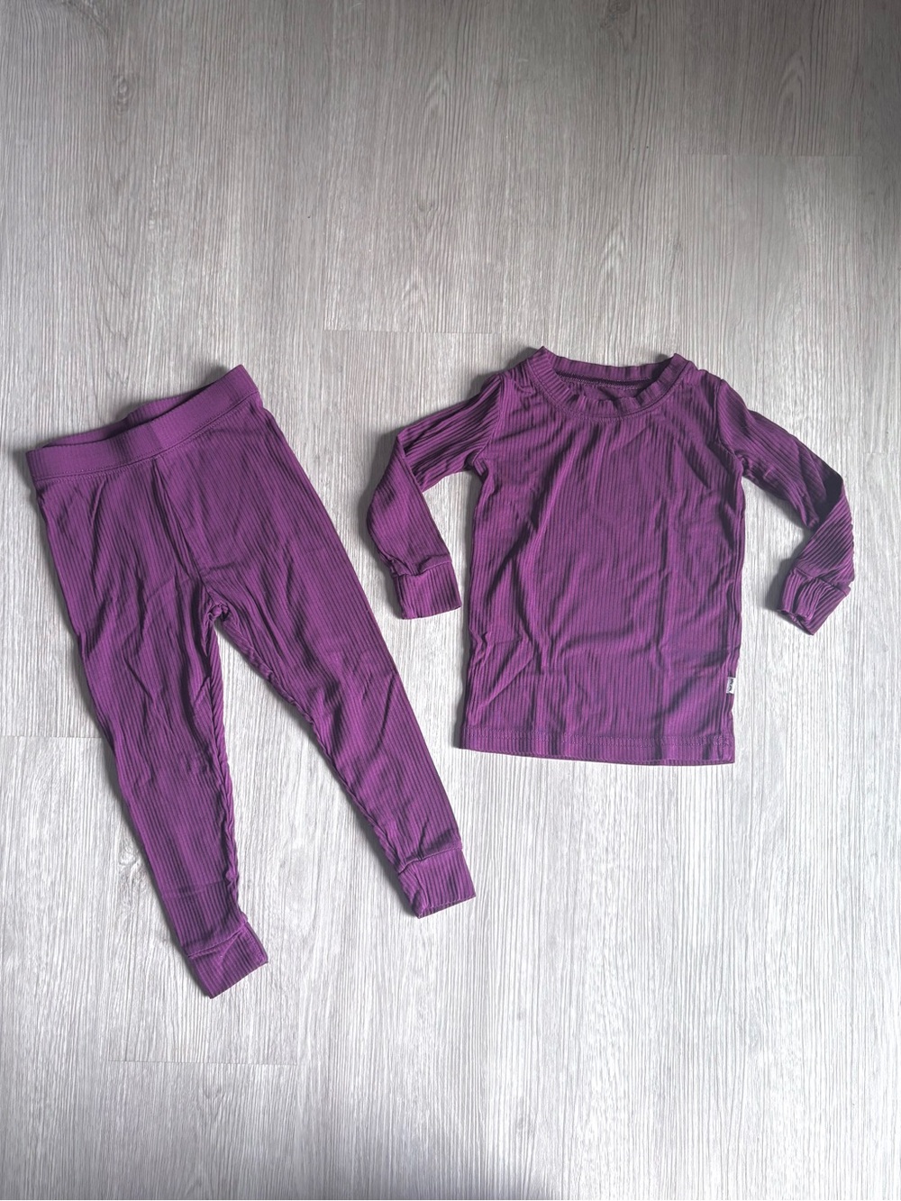 Plum Ribbed Little Sleepies Pajamas- Size 18M